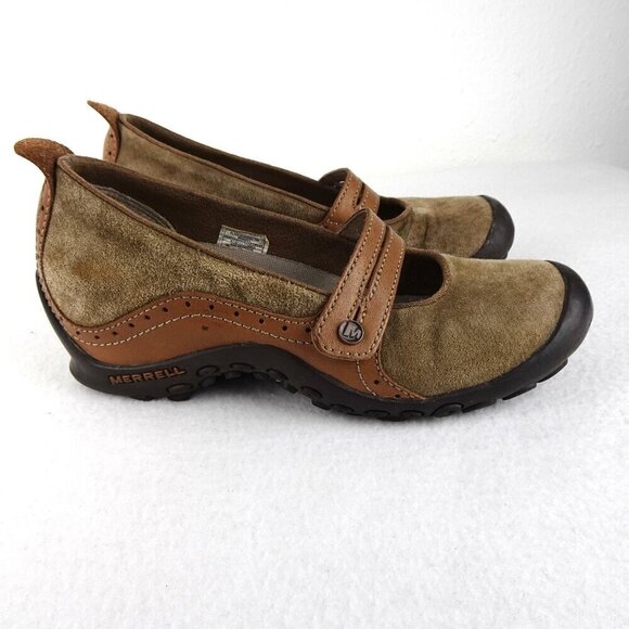 Merrell Shoes - MERRELL Plaza Bandeau Mary Jane's Beige Hiking Casual Shoes Women's 6.5 M